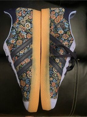 Floral Navyish Purple Adidas with Gum Sole